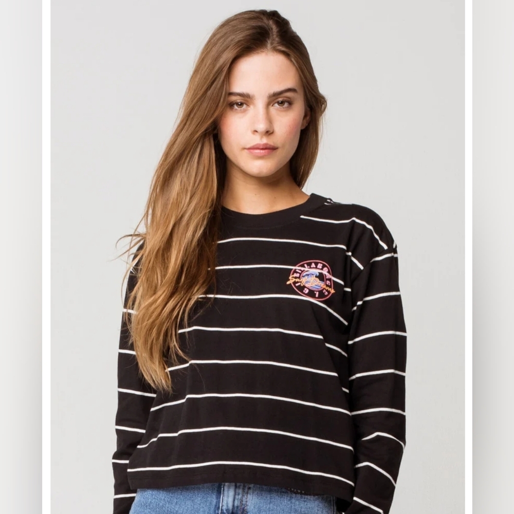 Billabong Striped Long Sleeve T-Shirt Size XS